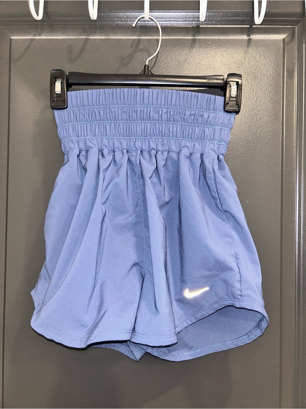Nike Women's Periwinkle Athletic Shorts with Smocked Waist
